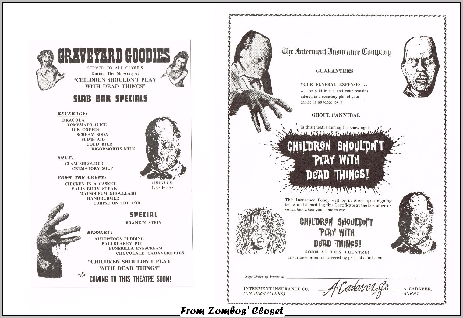 Children Shouldn't Play with Dead Things Theater Giveaways