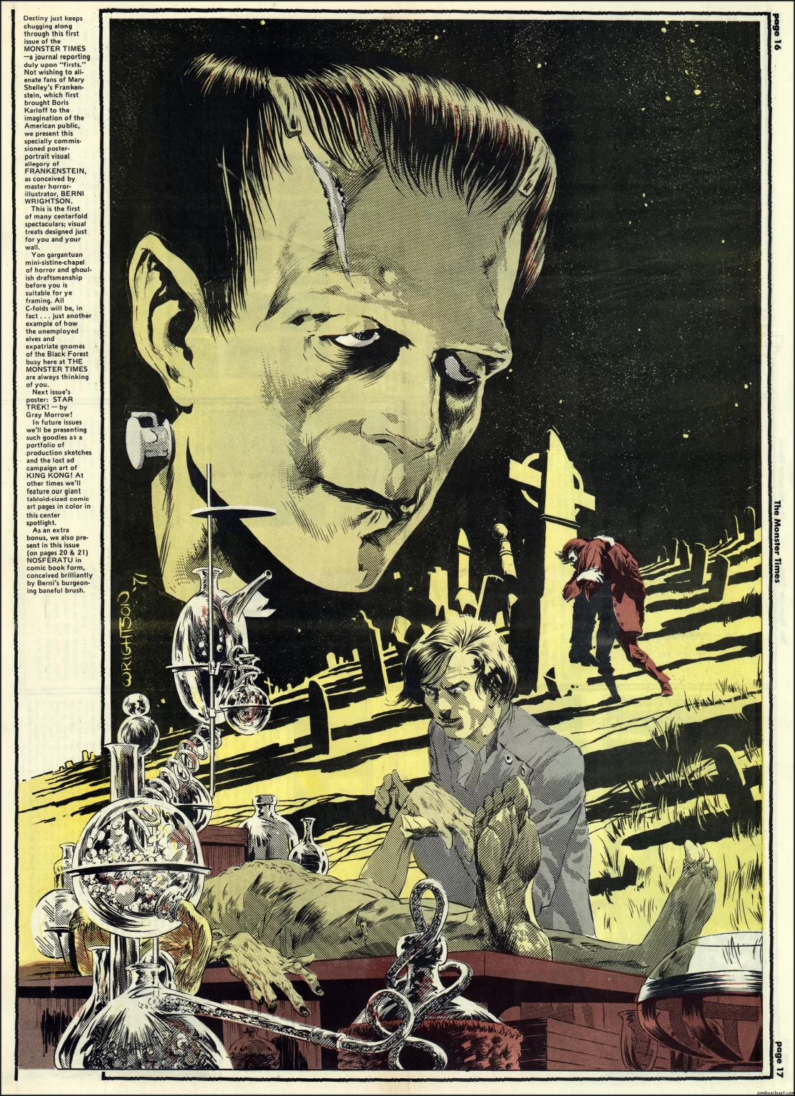 The Monster Times 1 Bernie Wrightson Frankenstein Monster