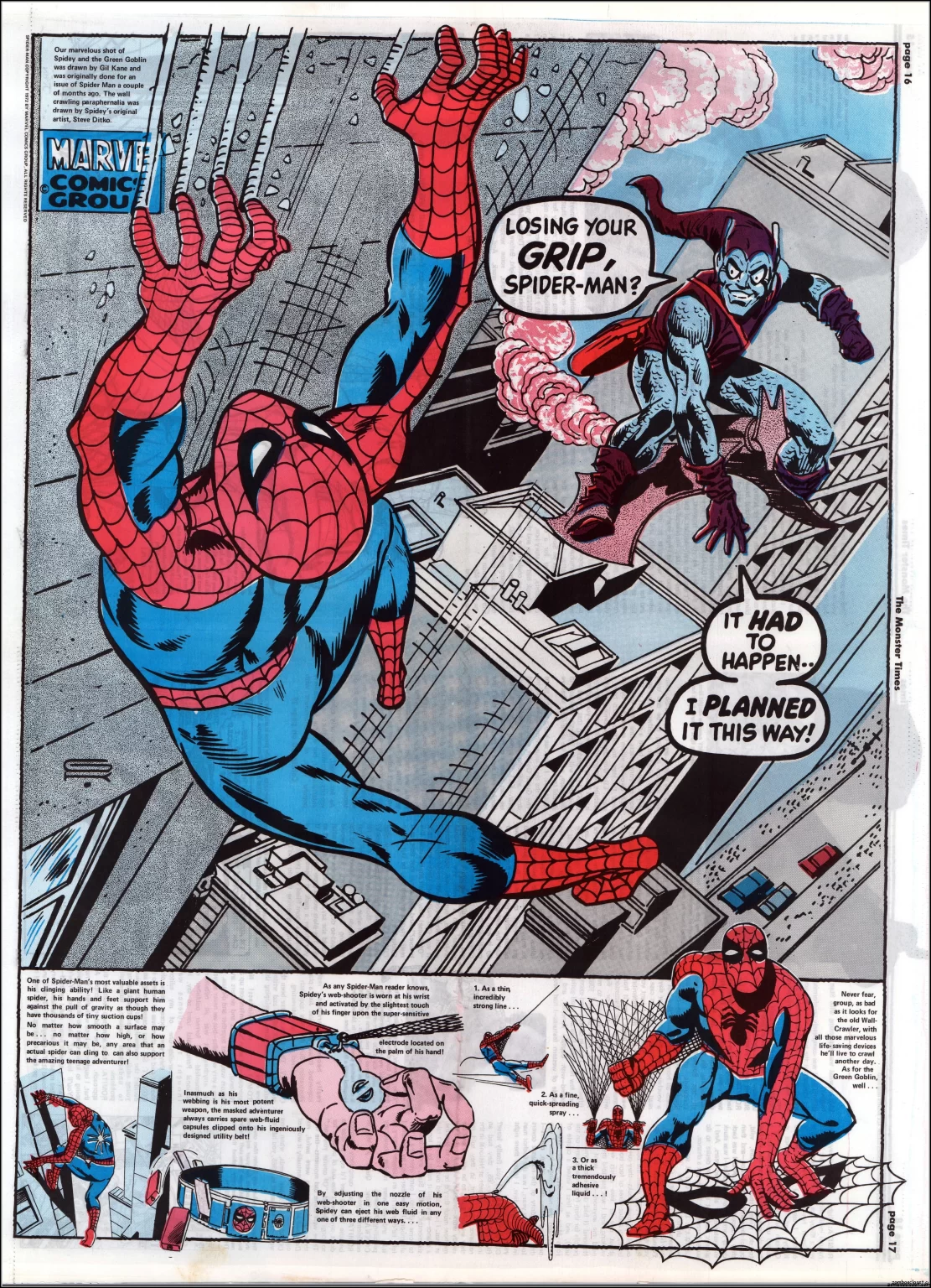 The Monster Times 13 Spidey Centerfold.