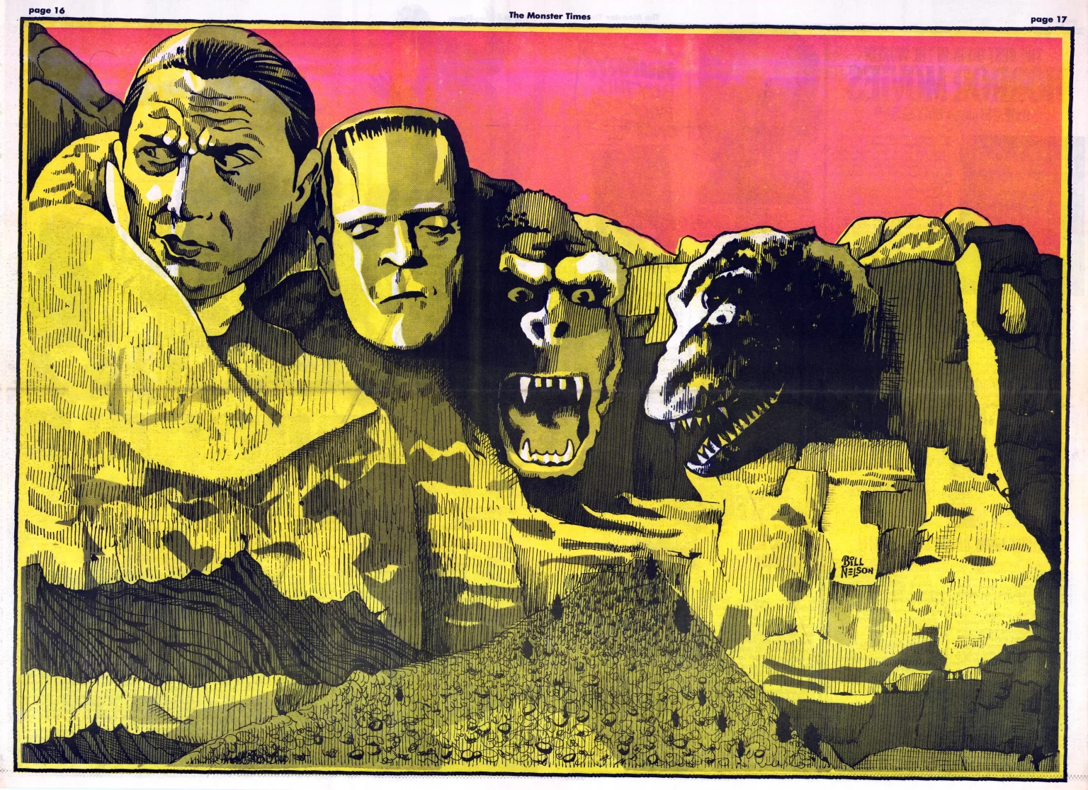 The Monster Times 22 Mount Monster Rushmore Centerfold.