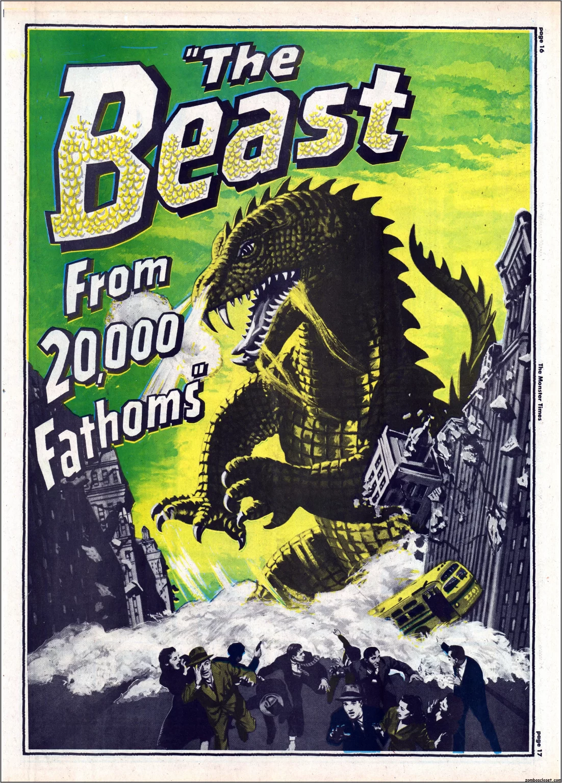The Monster Times 32 Beast from 20,000 Fathoms Centerfold.