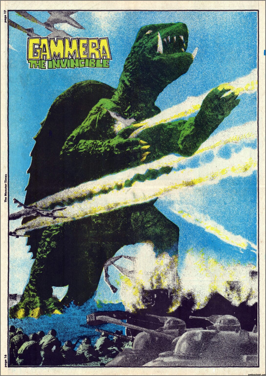 The Monster Times 37 Gammera Centerfold.