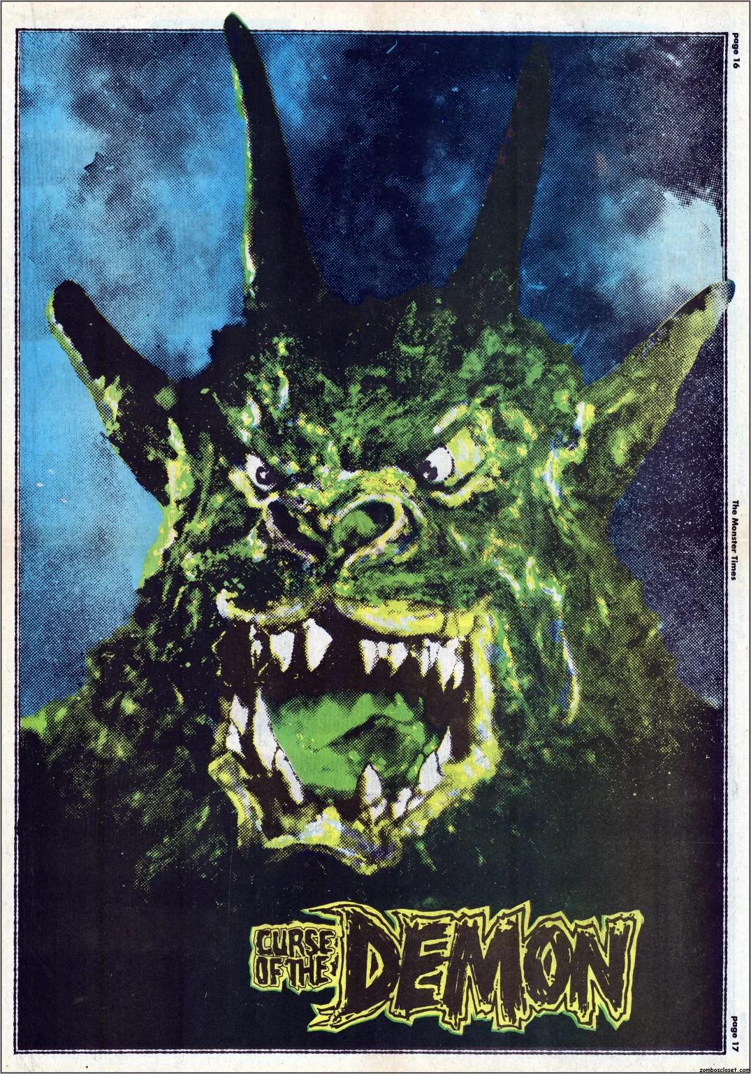 The Monster Times 43 Curse of the Demon Centerfold.