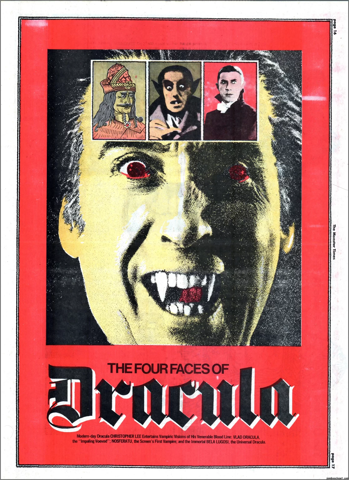 The Monster Times 46 Dracula Centerfold.