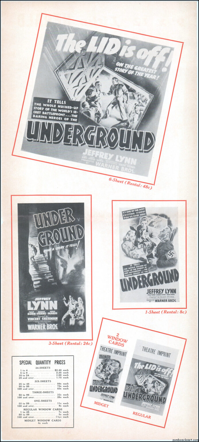 Underground movie pressbook 1941