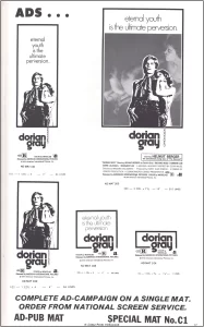 AIP Dorian Gray 1970 movie pressbook