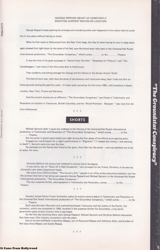 The Groundstar Conspiracy Advertising Supplement