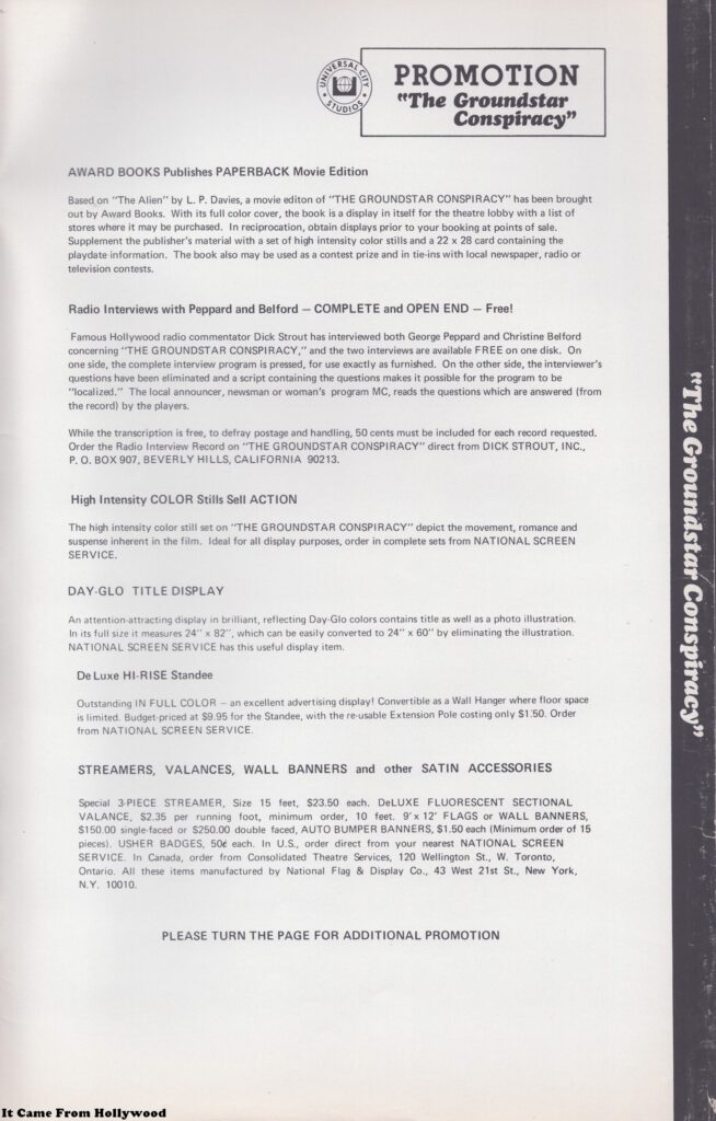 The Groundstar Conspiracy Advertising Supplement