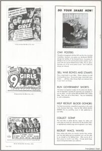 Nine Girls Movie Pressbook page 8 1944 Nine Girls Movie Pressbook page 8 1944
