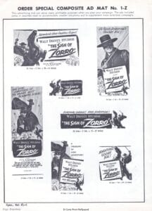 The Sign of Zorro 1960 Pressbook page