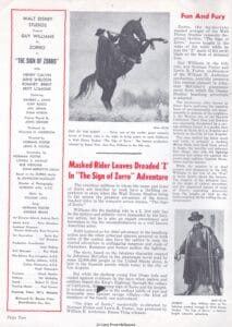 The Sign of Zorro 1960 Pressbook page