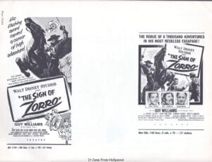 The Sign of Zorro 1960 Pressbook page