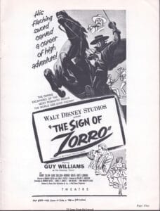 The Sign of Zorro 1960 Pressbook page
