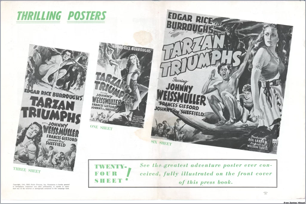 Tarzan Triumphs pressbook page Tarzan Triumphs pressbook page