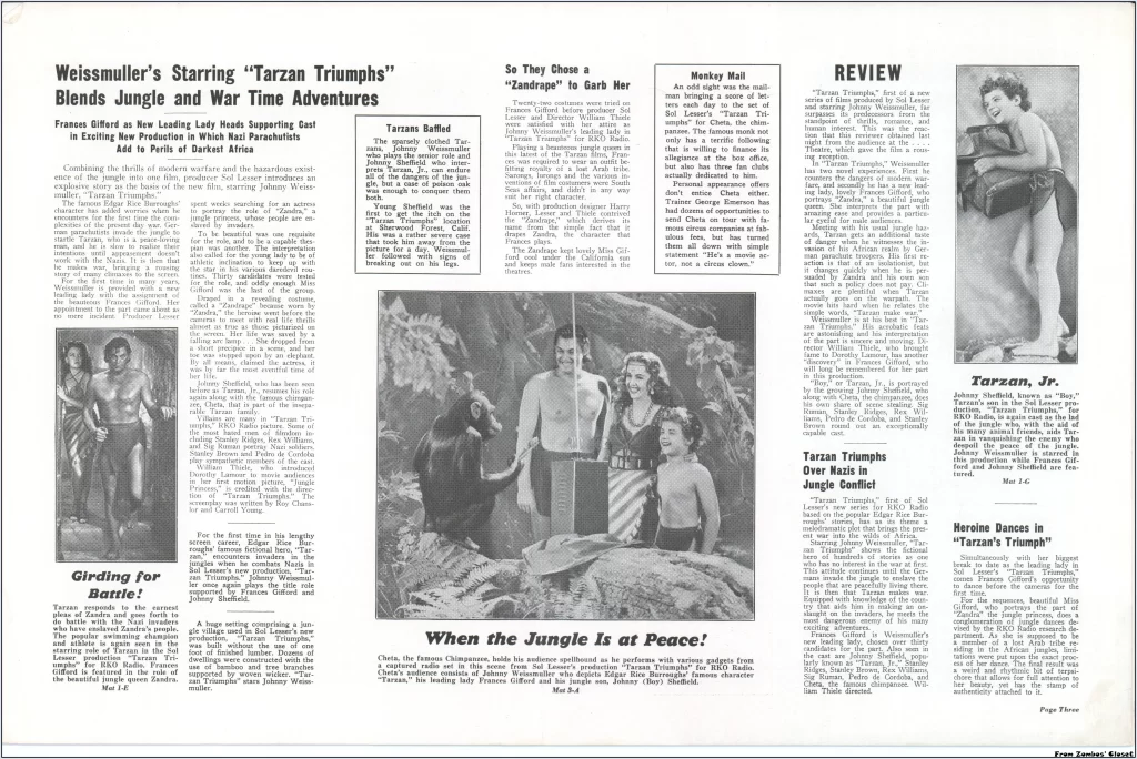 Tarzan Triumphs pressbook page Tarzan Triumphs pressbook page
