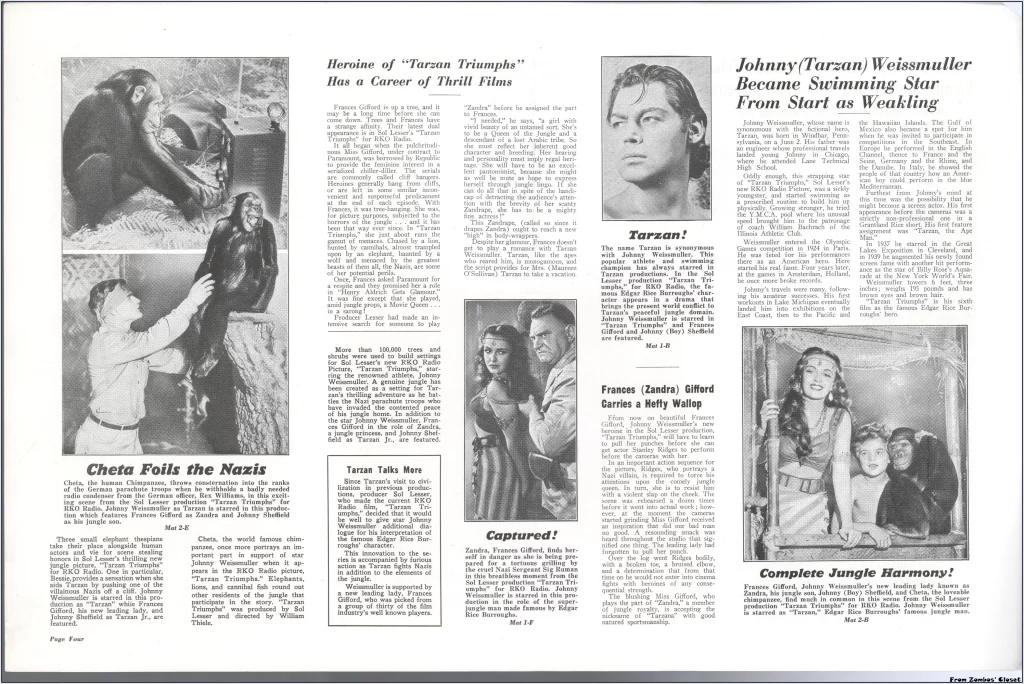 Tarzan Triumphs pressbook page Tarzan Triumphs pressbook page