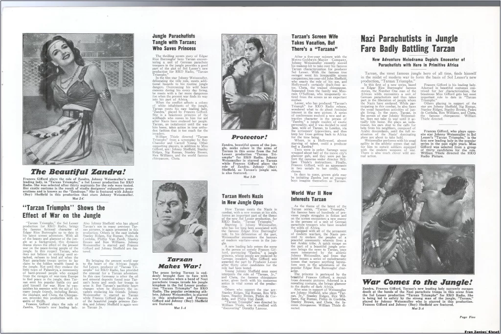 Tarzan Triumphs pressbook page Tarzan Triumphs pressbook page