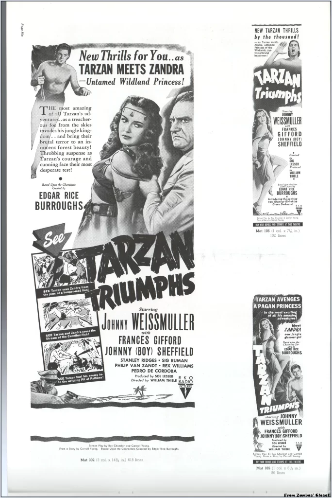 Tarzan Triumphs pressbook page Tarzan Triumphs pressbook page