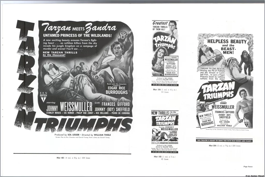 Tarzan Triumphs pressbook page Tarzan Triumphs pressbook page