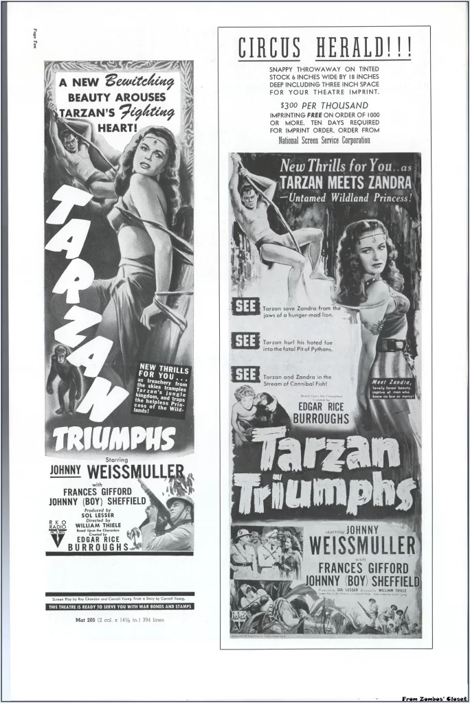 Tarzan Triumphs pressbook page Tarzan Triumphs pressbook page