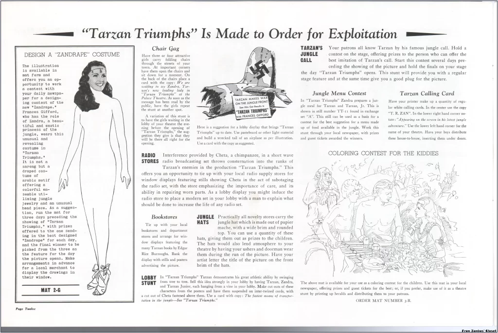 Tarzan Triumphs pressbook page Tarzan Triumphs pressbook page