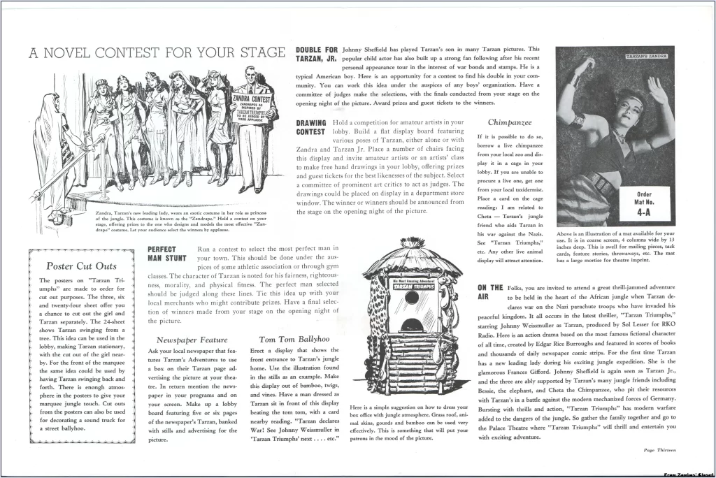 Tarzan Triumphs pressbook page Tarzan Triumphs pressbook page