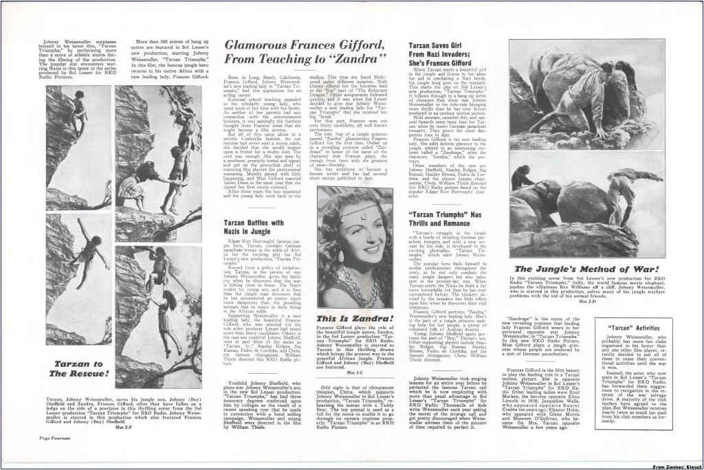Tarzan Triumphs pressbook page Tarzan Triumphs pressbook page