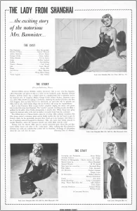 The Lady From Shanghai movie pressbook The Lady From Shanghai movie pressbook