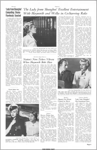 The Lady From Shanghai movie pressbook The Lady From Shanghai movie pressbook