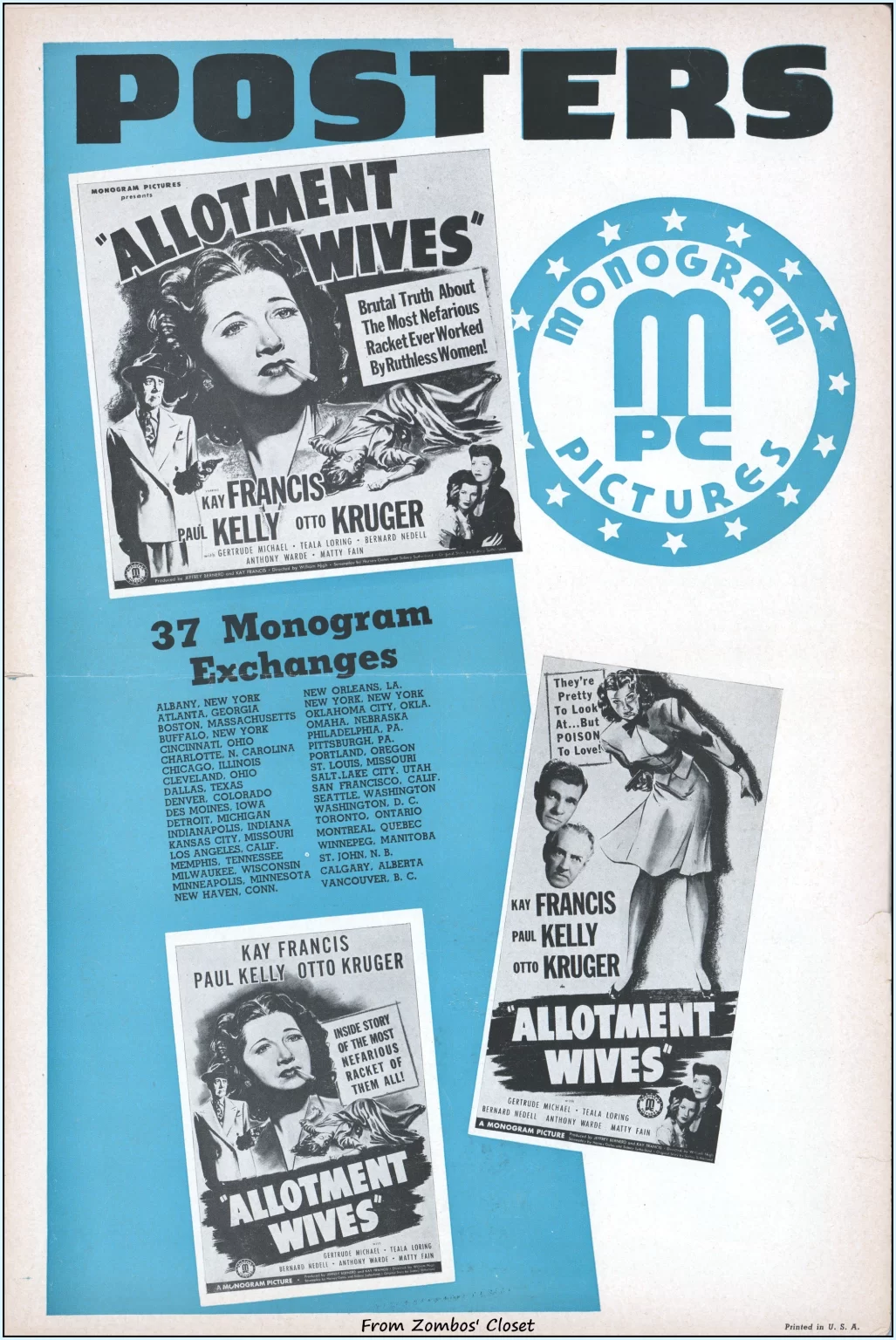 Allotment Wives Monogram picture pressbook Allotment Wives Monogram picture pressbook