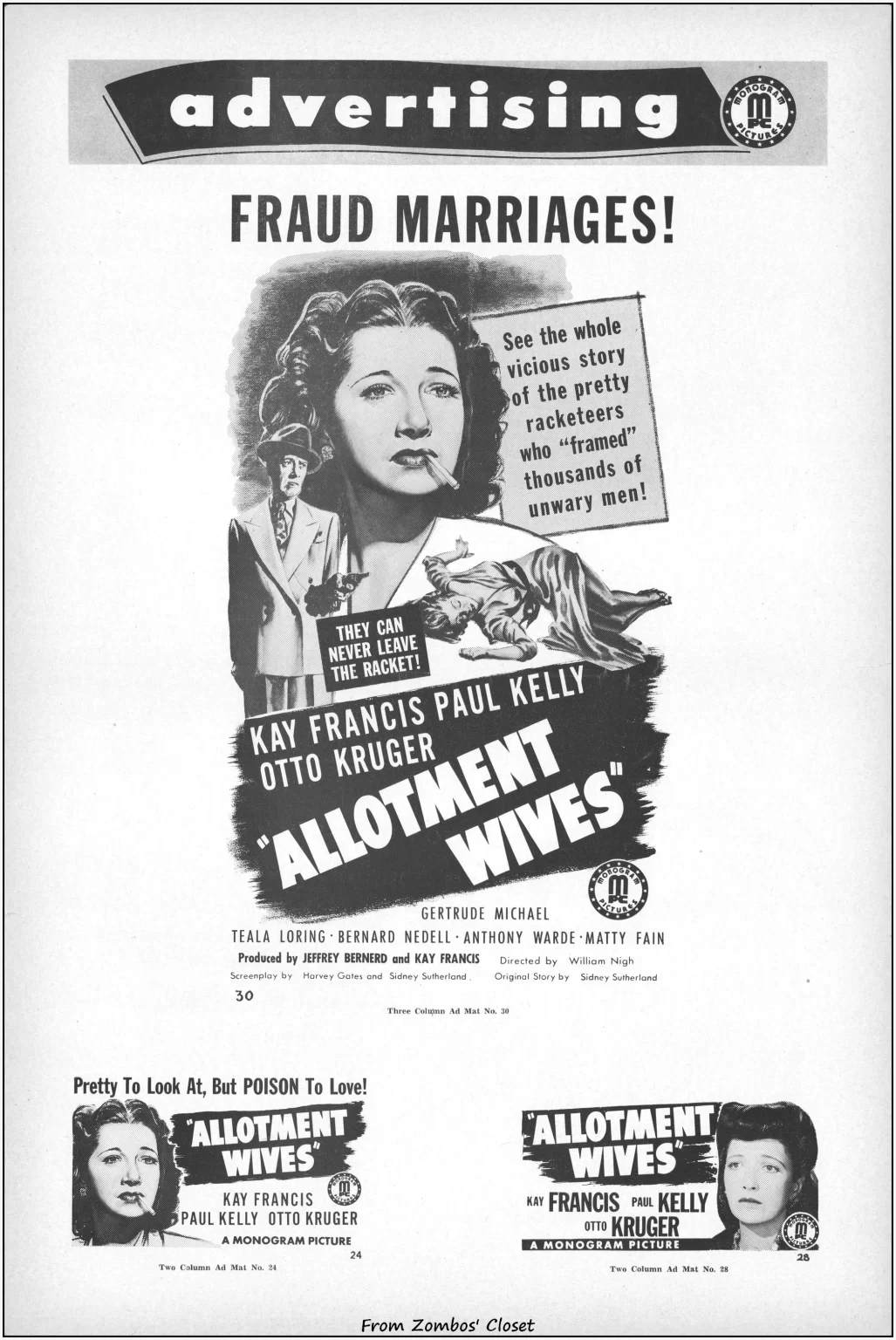 Allotment Wives Monogram picture pressbook Allotment Wives Monogram picture pressbook