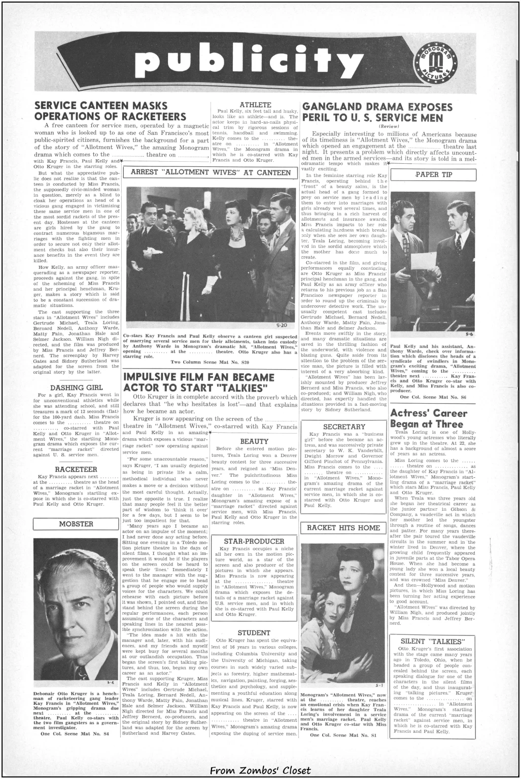 Allotment Wives Monogram picture pressbook Allotment Wives Monogram picture pressbook