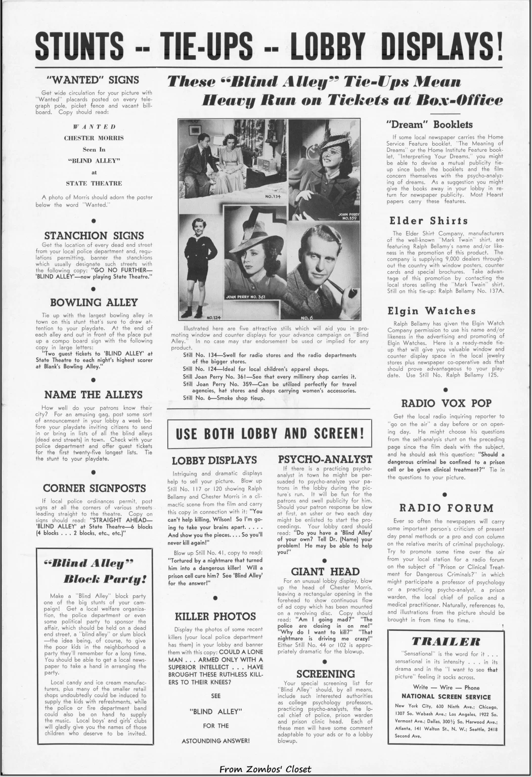 Blind Alley movie pressbook Blind Alley movie pressbook