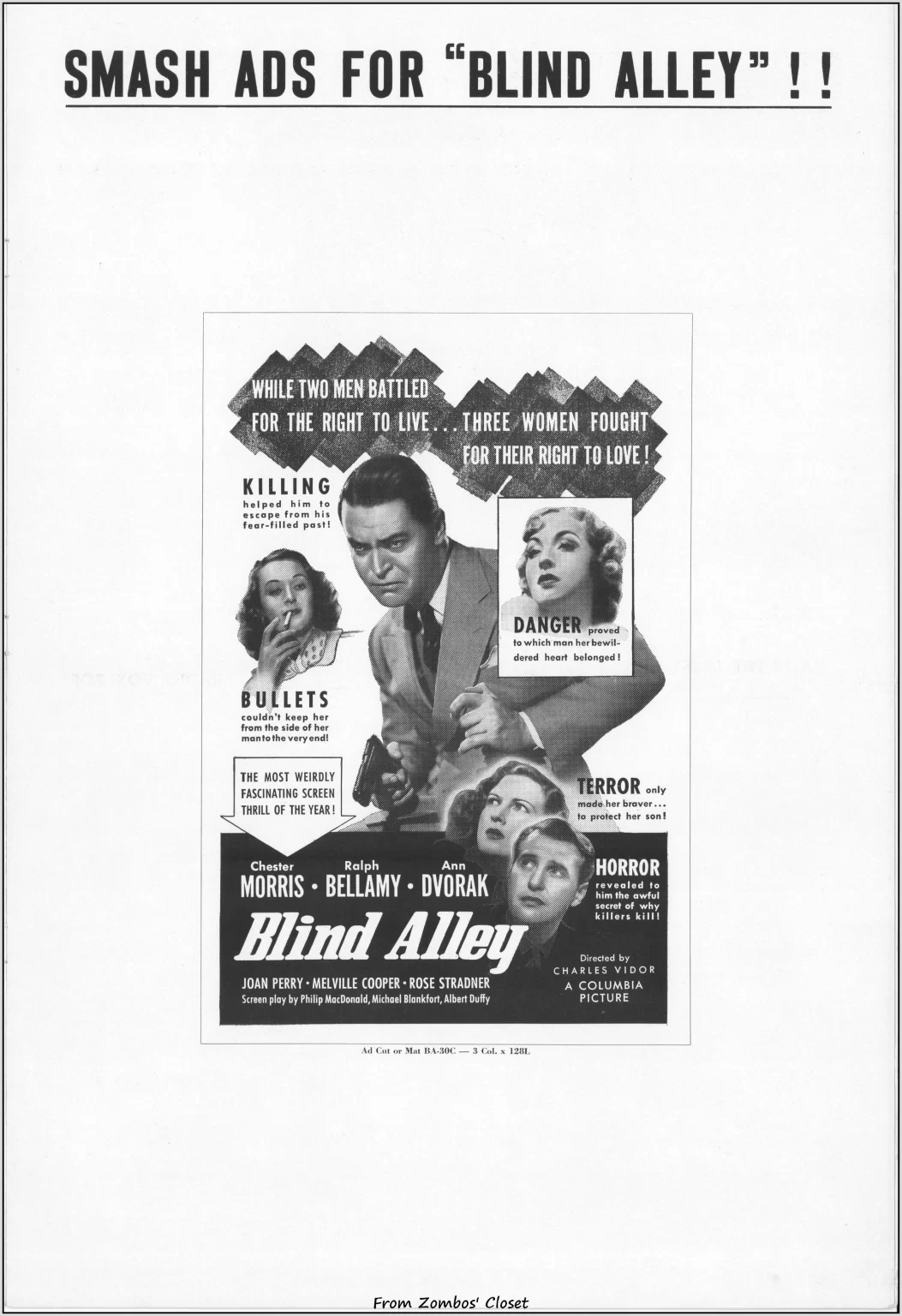 Blind Alley movie pressbook Blind Alley movie pressbook