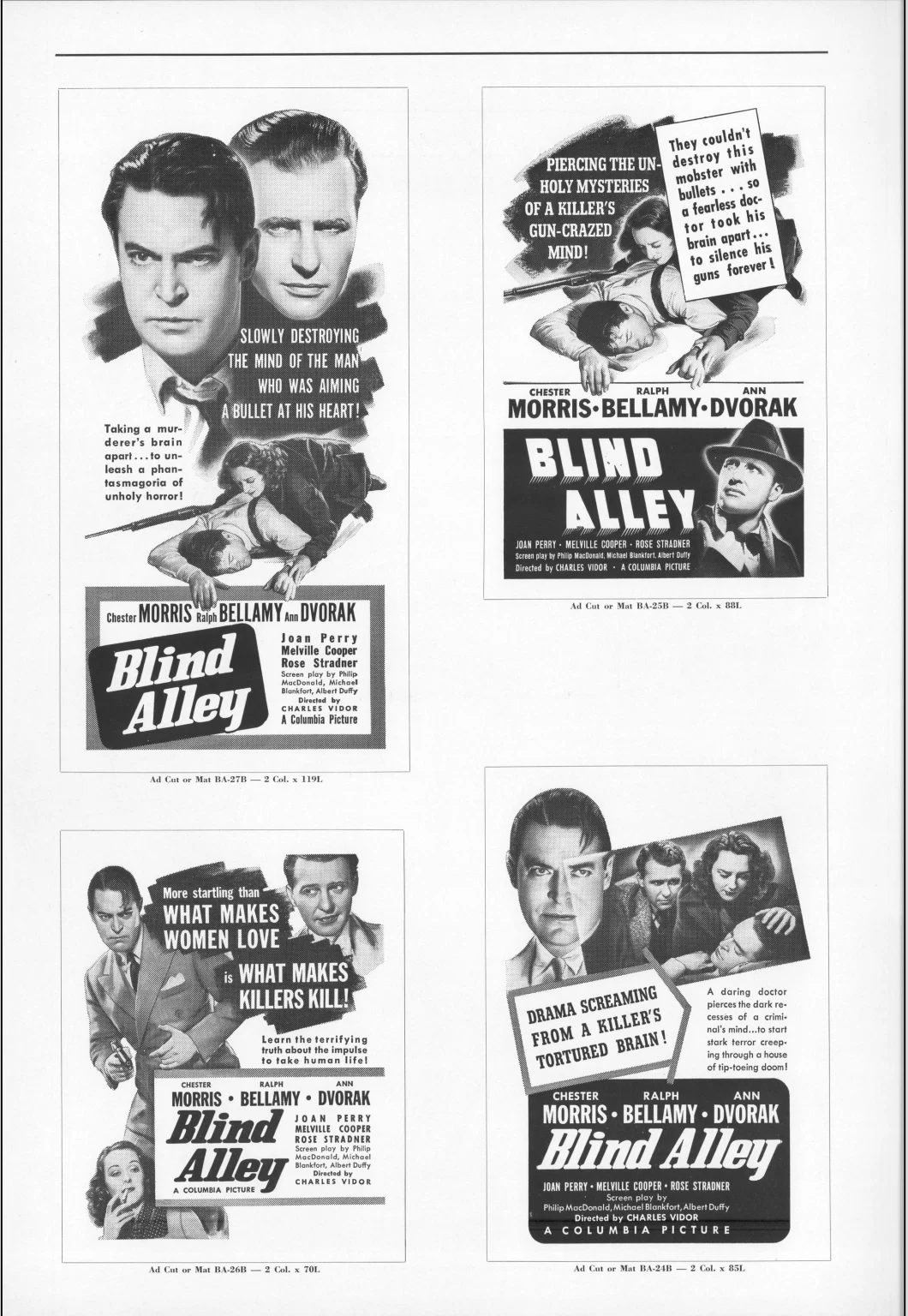 Blind Alley movie pressbook Blind Alley movie pressbook