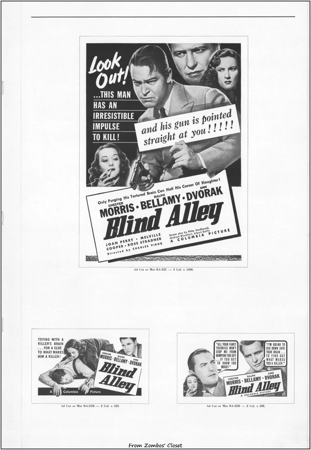 Blind Alley movie pressbook Blind Alley movie pressbook