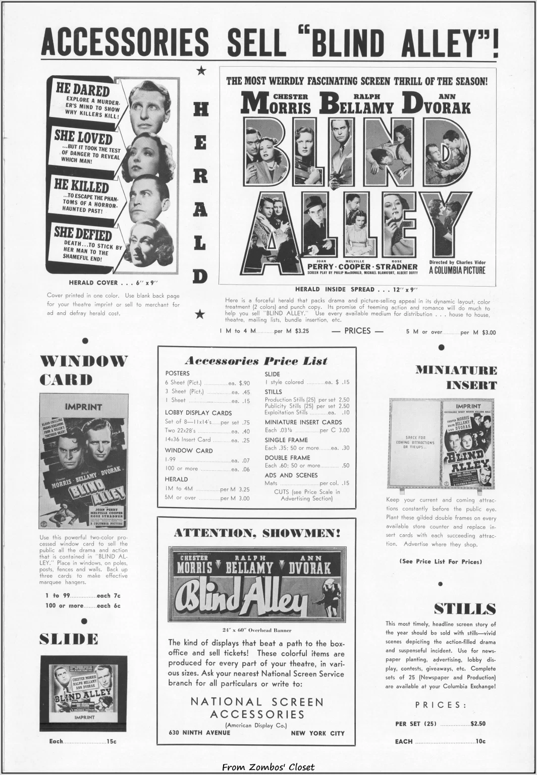 Blind Alley movie pressbook Blind Alley movie pressbook