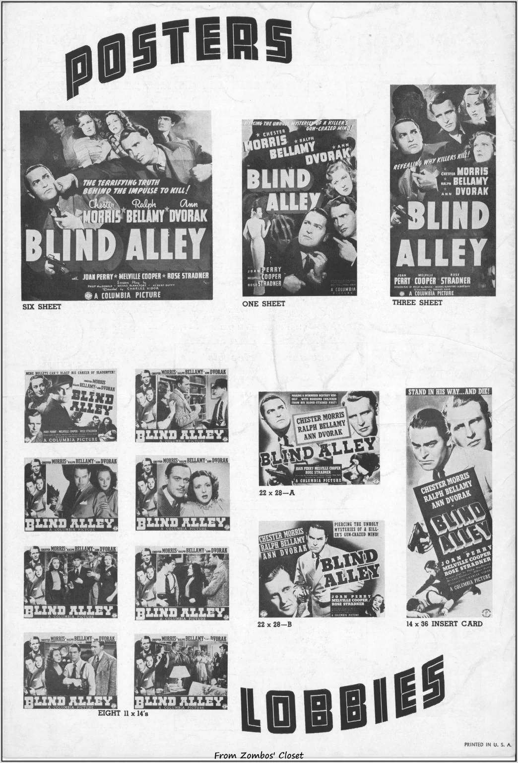 Blind Alley movie pressbook Blind Alley movie pressbook