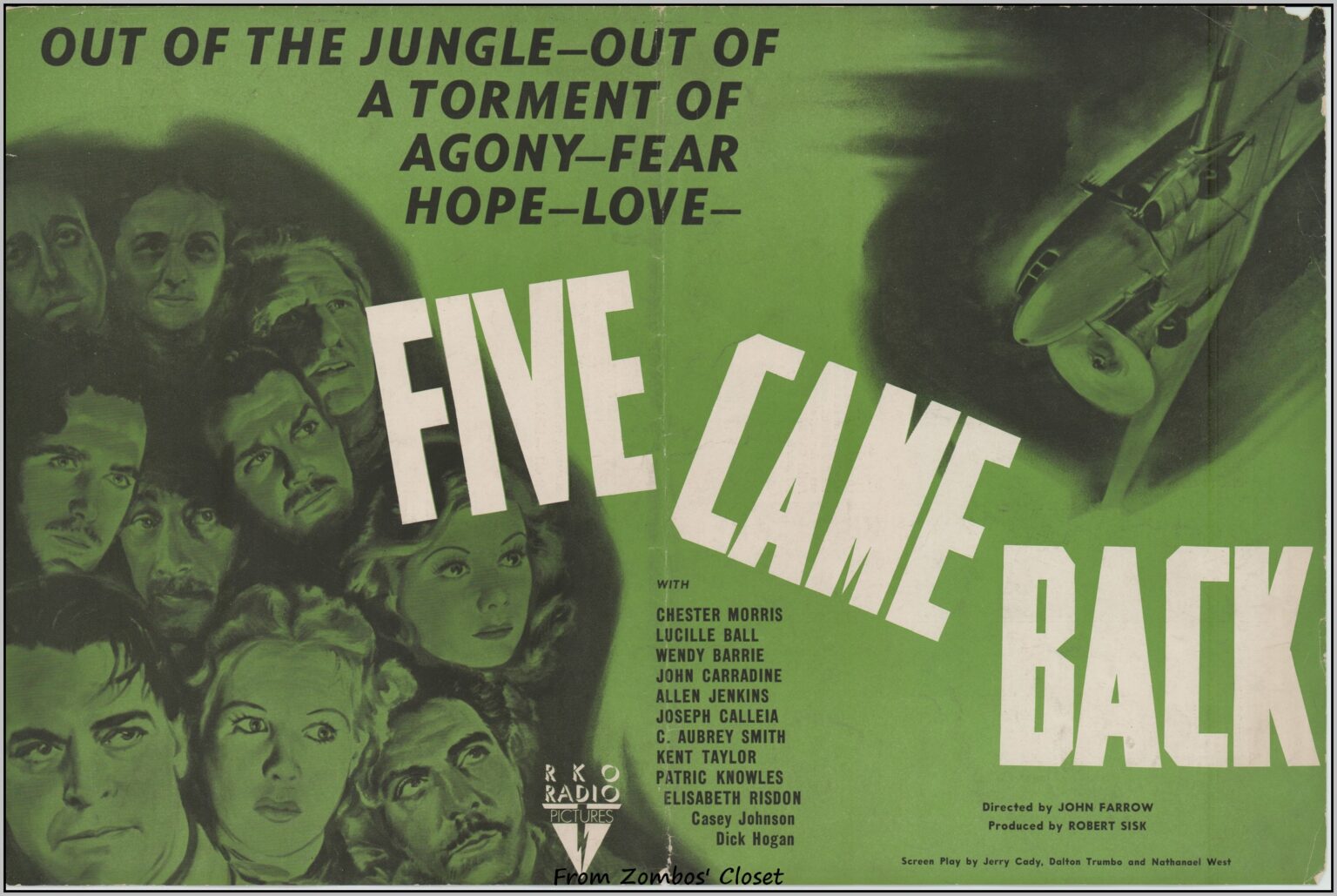 Five Came Back 1939 movie pressbook Five Came Back 1939 movie pressbook