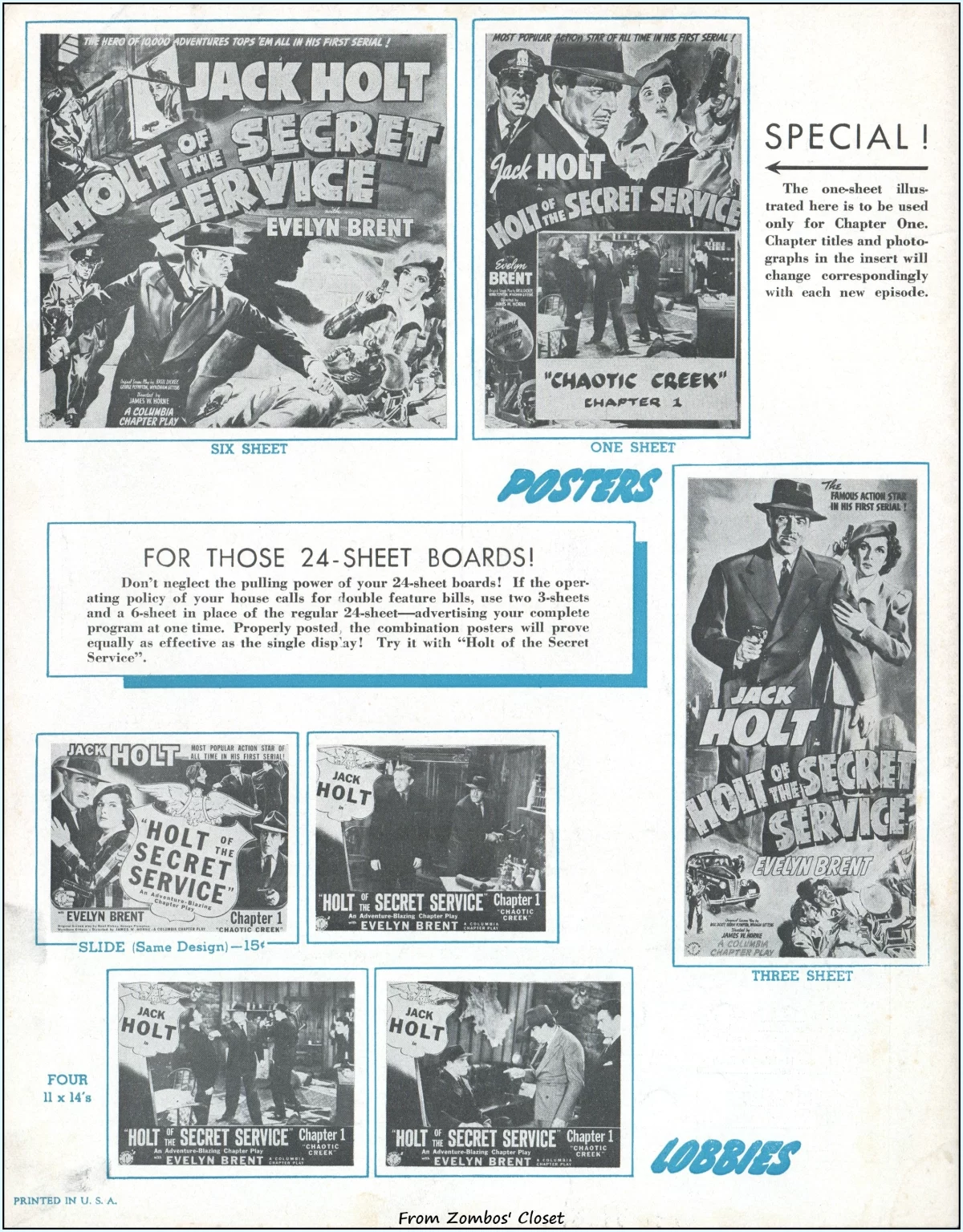 Holt of the Secret Service serial movie pressbook Holt of the Secret Service serial movie pressbook
