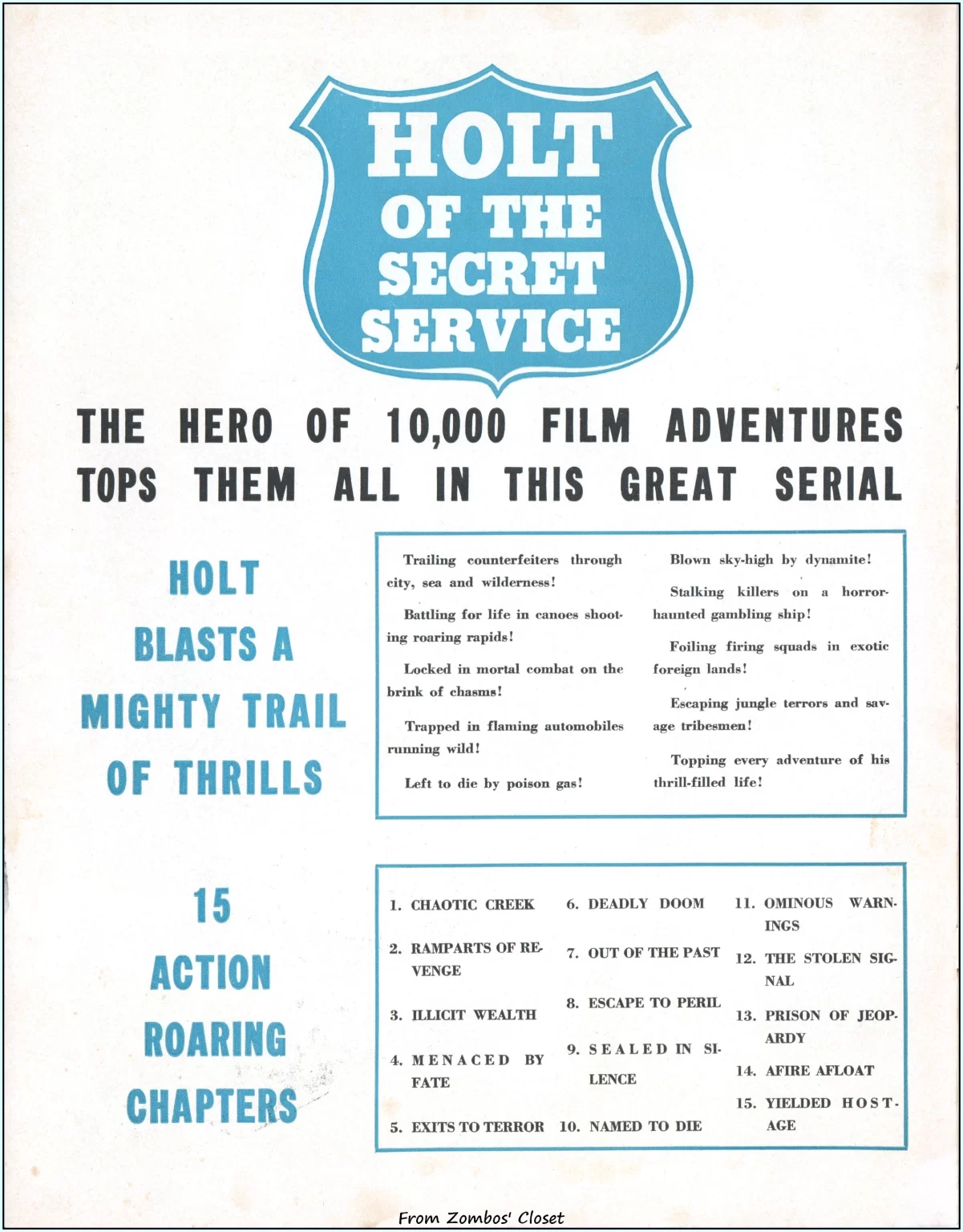 Holt of the Secret Service serial movie pressbook Holt of the Secret Service serial movie pressbook