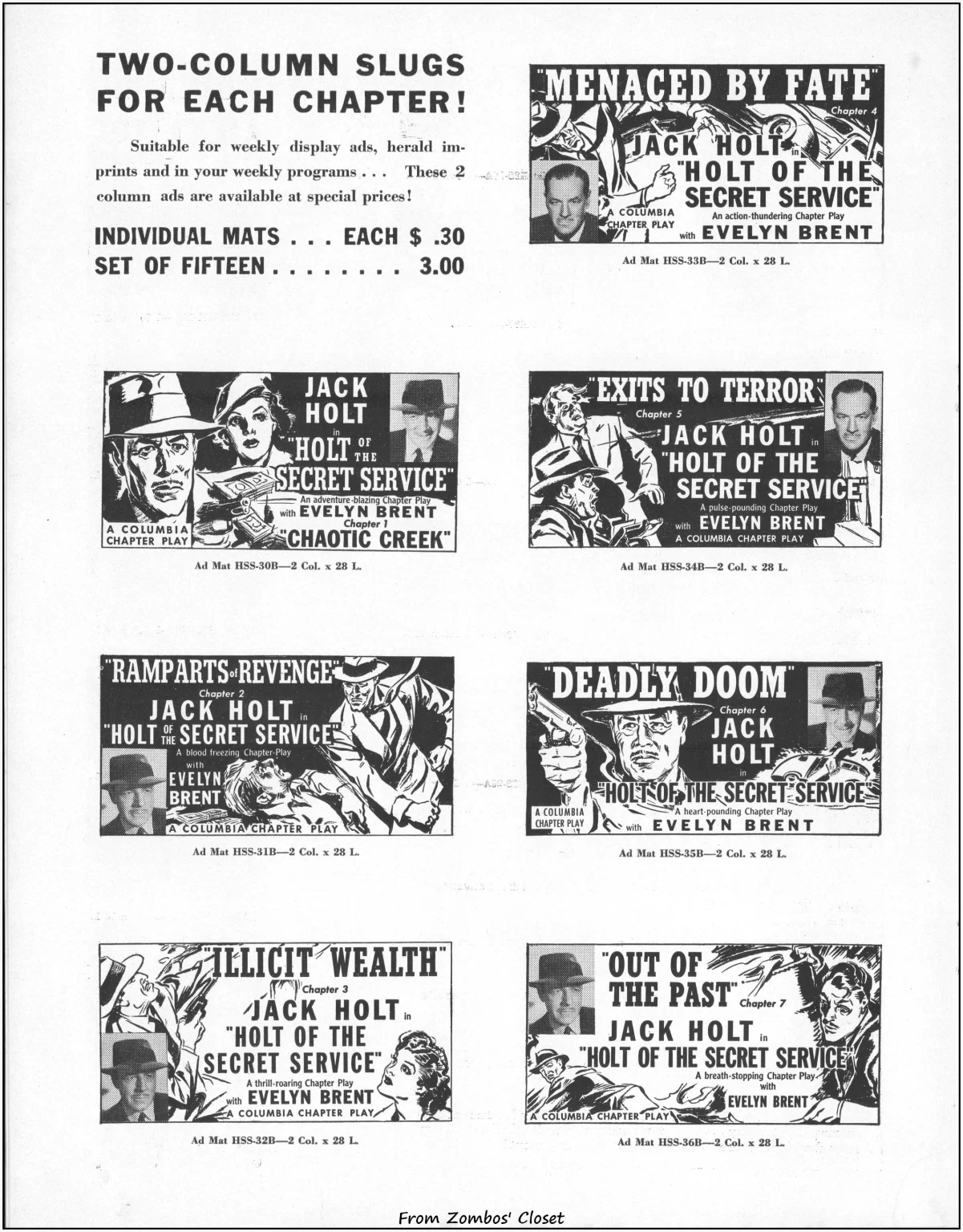 Holt of the Secret Service serial movie pressbook Holt of the Secret Service serial movie pressbook