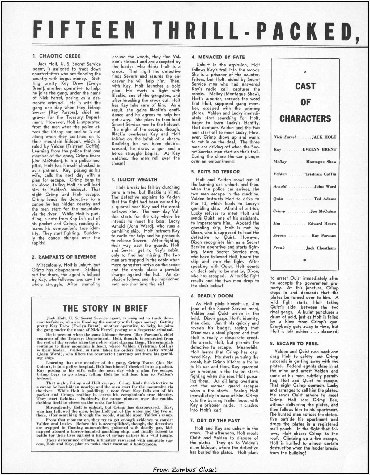 Holt of the Secret Service serial movie pressbook Holt of the Secret Service serial movie pressbook