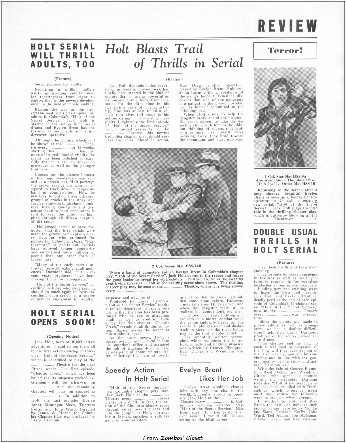 Holt of the Secret Service serial movie pressbook Holt of the Secret Service serial movie pressbook