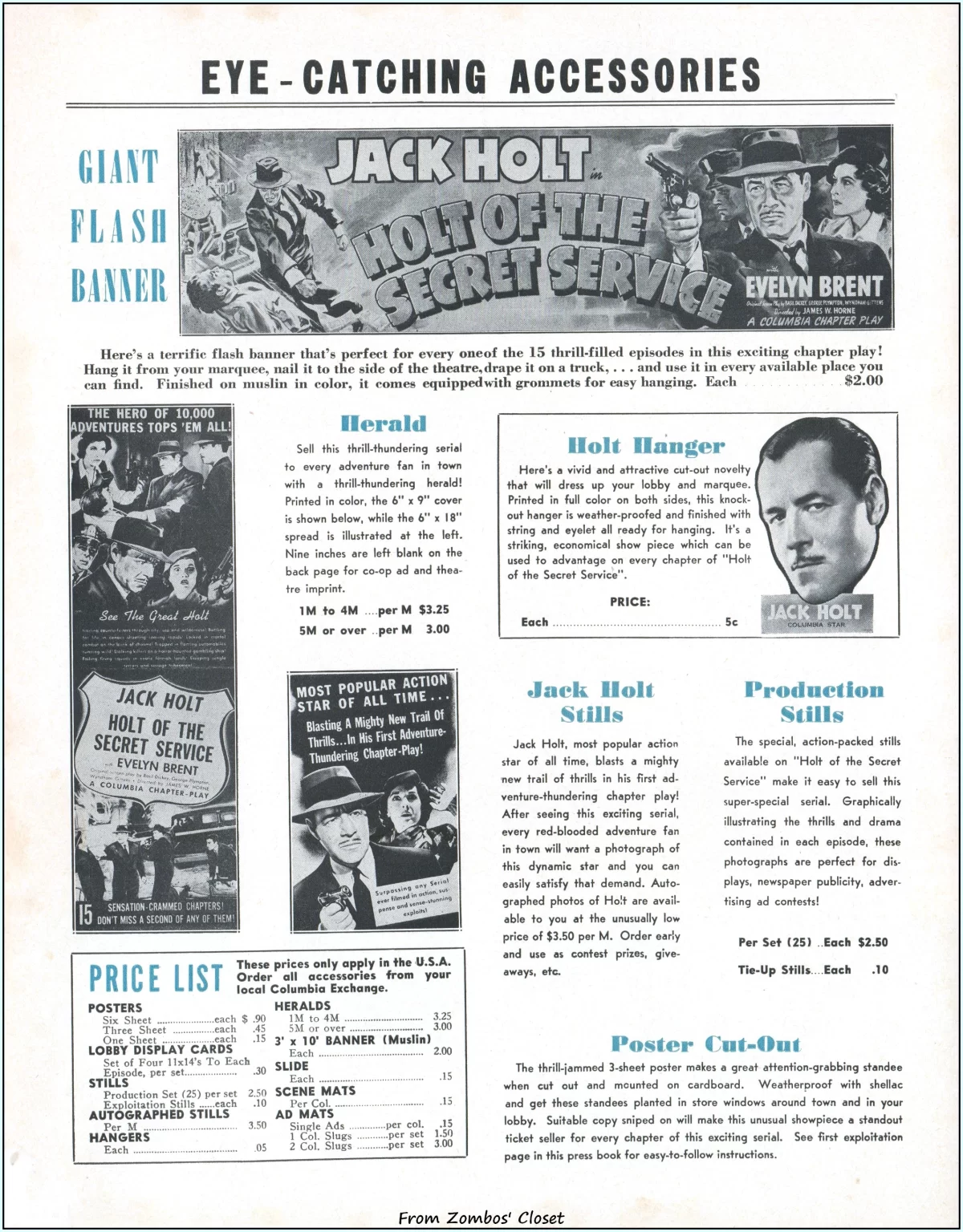 Holt of the Secret Service serial movie pressbook Holt of the Secret Service serial movie pressbook