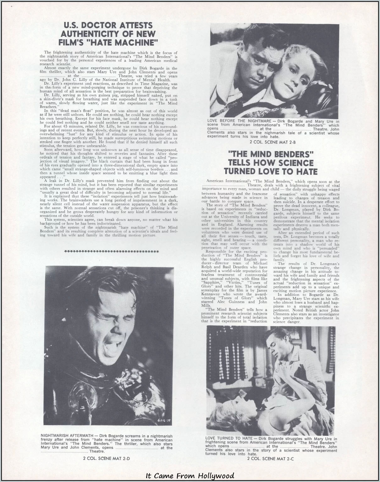 The Mind Benders 1963 Movie Pressbook page The Mind Benders 1963 Movie Pressbook page
