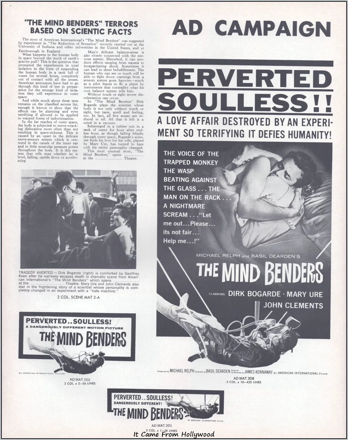The Mind Benders 1963 Movie Pressbook page The Mind Benders 1963 Movie Pressbook page