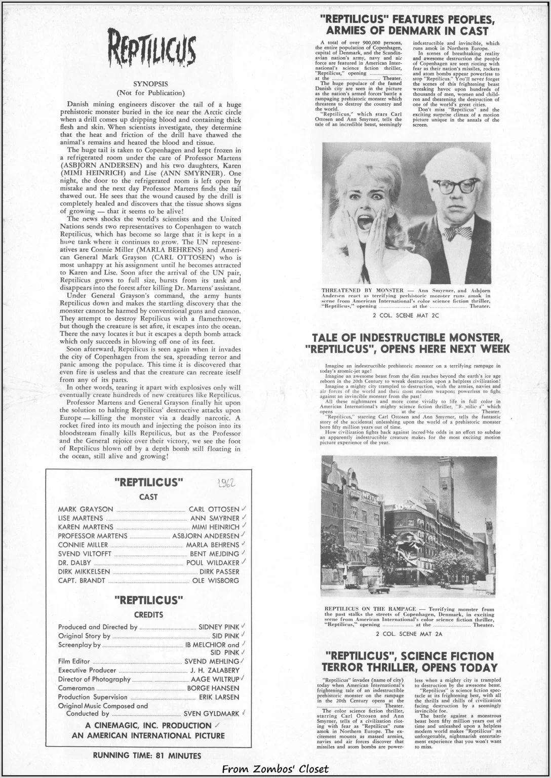 Reptilicus 1961 pressbook Reptilicus 1961 pressbook