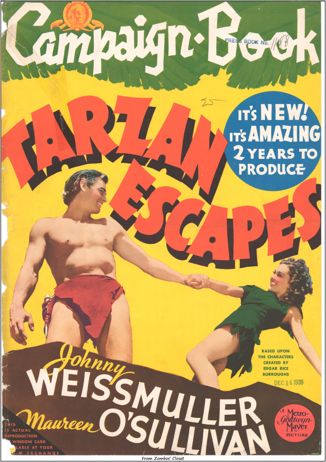 Tarzan Escapes 1936 movie pressbook