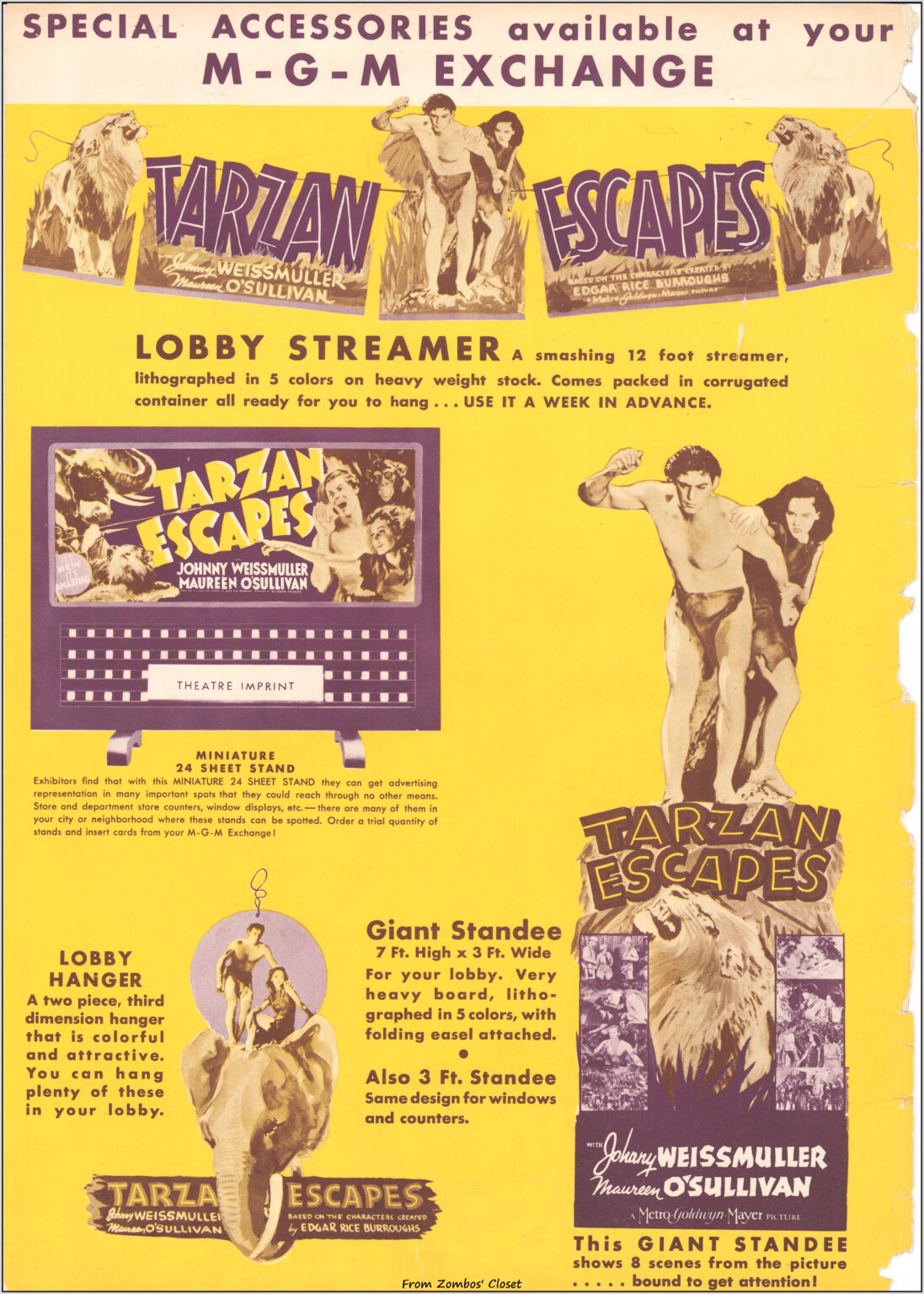 Tarzan Escapes 1936 movie pressbook